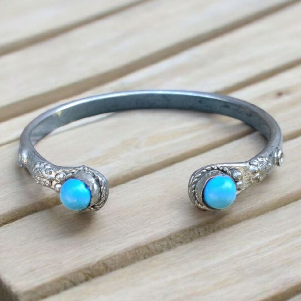 Antique Tibetan Turquoise Cuff Bracelet